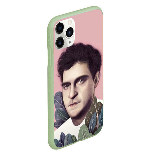 Чехол iPhone 11 Pro матовый Хоакин Феникс / 3D-Салатовый – фото 2