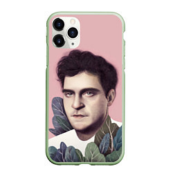 Чехол iPhone 11 Pro матовый Хоакин Феникс, цвет: 3D-салатовый