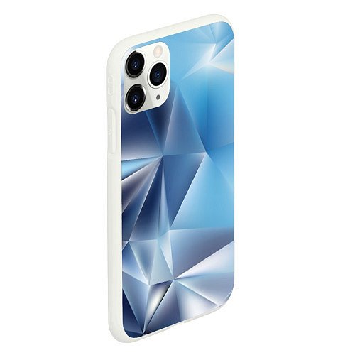 Чехол iPhone 11 Pro матовый Blue abstract / 3D-Белый – фото 2