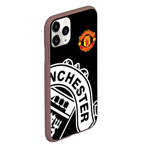 Чехол iPhone 11 Pro матовый Man United: Black Collection / 3D-Коричневый – фото 2