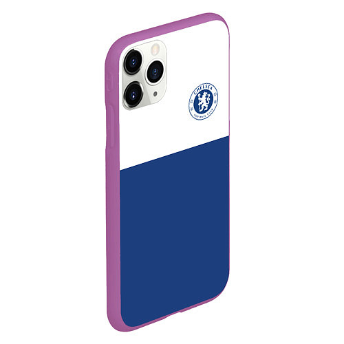 Чехол iPhone 11 Pro матовый Chelsea FC: Light Blue / 3D-Фиолетовый – фото 2