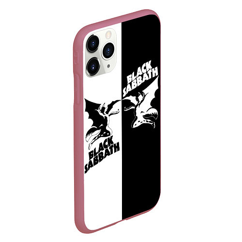 Чехол iPhone 11 Pro матовый Black Sabbath / 3D-Малиновый – фото 2