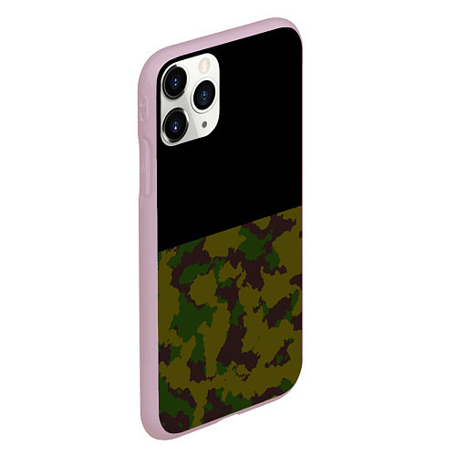 Чехол iPhone 11 Pro матовый Лесной Камуфляж 1 / 3D-Розовый – фото 2