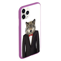 Чехол iPhone 11 Pro матовый Мистер волк, цвет: 3D-фиолетовый — фото 2