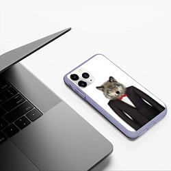 Чехол iPhone 11 Pro матовый Мистер волк, цвет: 3D-светло-сиреневый — фото 2