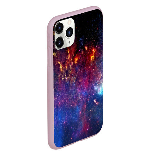 Чехол iPhone 11 Pro матовый Космос / 3D-Розовый – фото 2