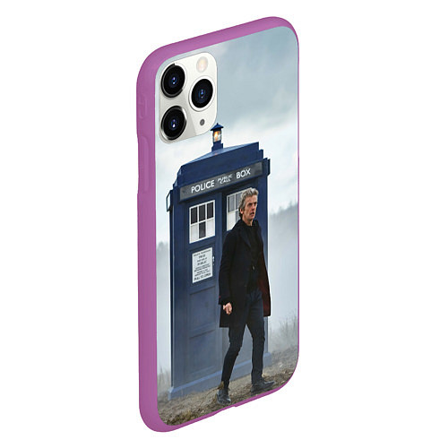 Чехол iPhone 11 Pro матовый Доктор кто / 3D-Фиолетовый – фото 2