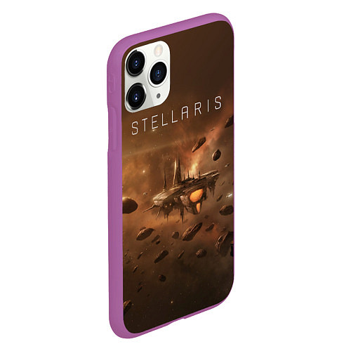 Чехол iPhone 11 Pro матовый Stellaris / 3D-Фиолетовый – фото 2