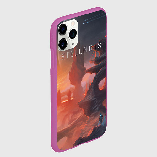 Чехол iPhone 11 Pro матовый Stellaris / 3D-Фиолетовый – фото 2