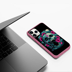 Чехол iPhone 11 Pro матовый Dia de Muertos, цвет: 3D-малиновый — фото 2