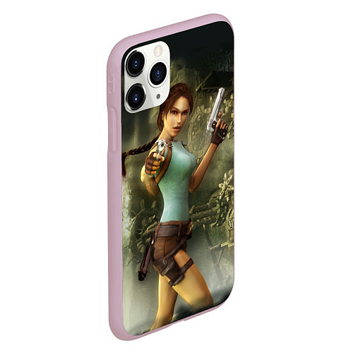 Чехол iPhone 11 Pro матовый TOMB RAIDER / 3D-Розовый – фото 2