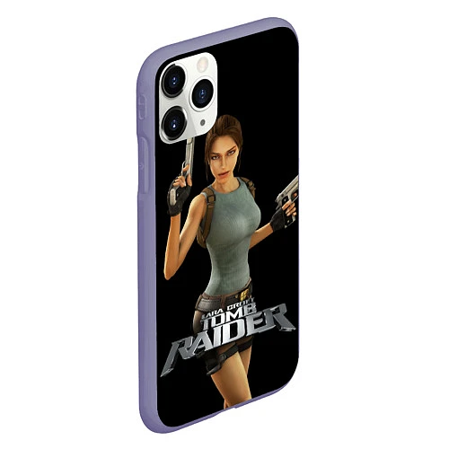 Чехол iPhone 11 Pro матовый TOMB RAIDER / 3D-Серый – фото 2
