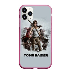 Чехол iPhone 11 Pro матовый TOMB RAIDER, цвет: 3D-малиновый