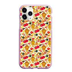 Чехол iPhone 11 Pro матовый Russian style, цвет: 3D-розовый