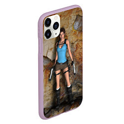 Чехол iPhone 11 Pro матовый TOMB RAIDER, цвет: 3D-сиреневый — фото 2