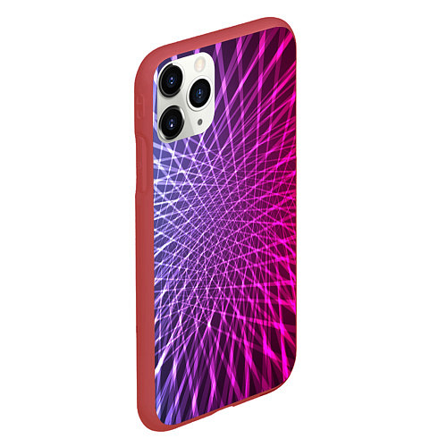 Чехол iPhone 11 Pro матовый Плетение / 3D-Красный – фото 2