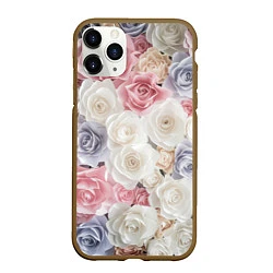 Чехол iPhone 11 Pro матовый Букет из роз, цвет: 3D-коричневый