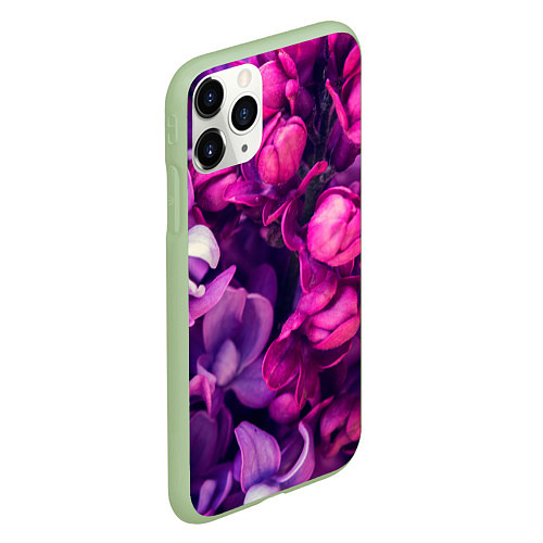 Чехол iPhone 11 Pro матовый Тюльпановый сад / 3D-Салатовый – фото 2