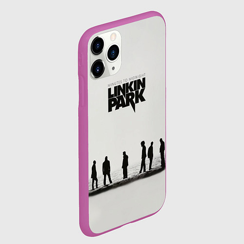 Чехол iPhone 11 Pro матовый Группа Linkin Park / 3D-Фиолетовый – фото 2