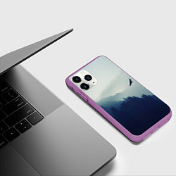 Чехол iPhone 11 Pro матовый Орел над Лесом, цвет: 3D-фиолетовый — фото 2