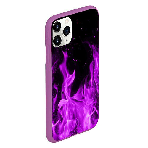 Чехол iPhone 11 Pro матовый Фиолетовый огонь / 3D-Фиолетовый – фото 2