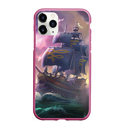 Чехол iPhone 11 Pro матовый Sea of thieves, цвет: 3D-малиновый