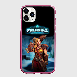 Чехол iPhone 11 Pro матовый Paladins, цвет: 3D-малиновый