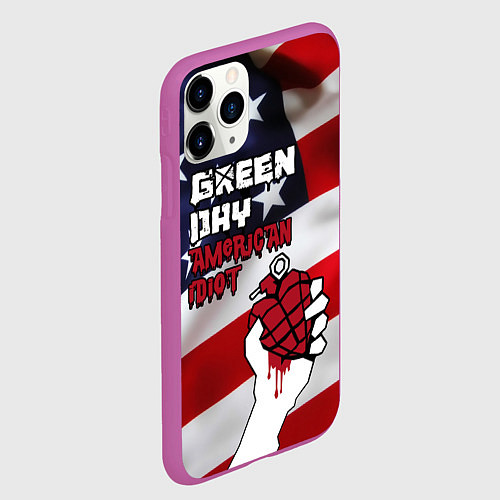 Чехол iPhone 11 Pro матовый Green Day American Idiot / 3D-Фиолетовый – фото 2