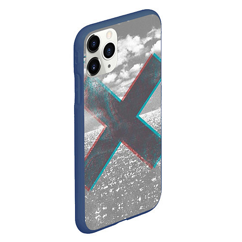 Чехол iPhone 11 Pro матовый The XX: Sea waves / 3D-Тёмно-синий – фото 2