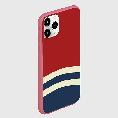 Чехол iPhone 11 Pro матовый Волны в море / 3D-Малиновый – фото 2