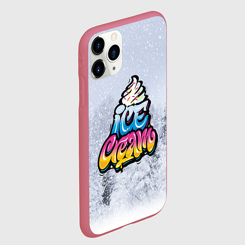 Чехол iPhone 11 Pro матовый Ice Cream / 3D-Малиновый – фото 2