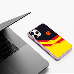 Чехол iPhone 11 Pro матовый Manchester United, цвет: 3D-розовый — фото 2