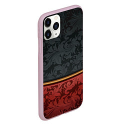 Чехол iPhone 11 Pro матовый Узоры Black and Red, цвет: 3D-розовый — фото 2