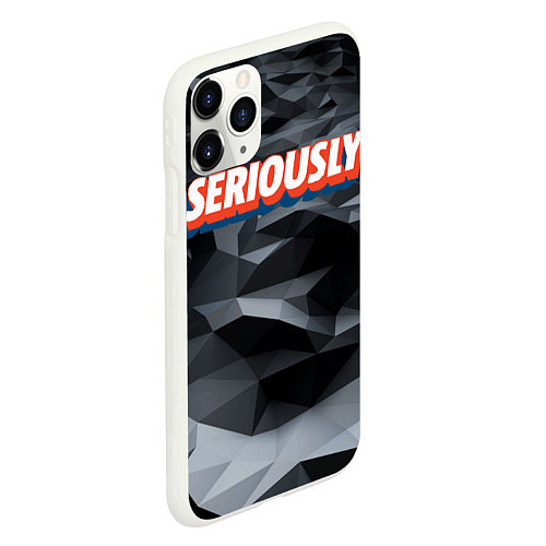 Чехол iPhone 11 Pro матовый Seriously / 3D-Белый – фото 2