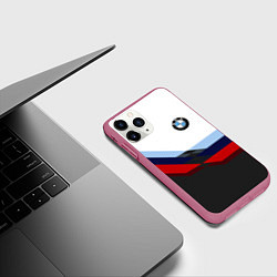 Чехол iPhone 11 Pro матовый BMW M SPORT, цвет: 3D-малиновый — фото 2