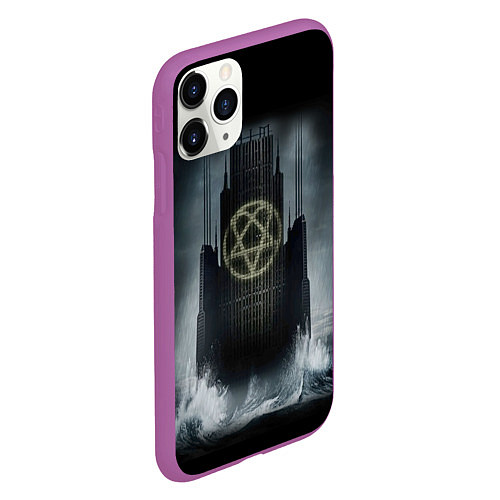 Чехол iPhone 11 Pro матовый HIM: Devil Castle / 3D-Фиолетовый – фото 2