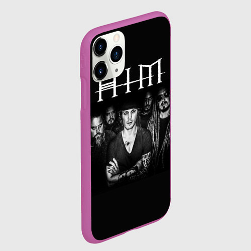 Чехол iPhone 11 Pro матовый HIM Rock / 3D-Фиолетовый – фото 2