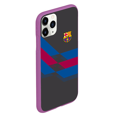 Чехол iPhone 11 Pro матовый Barcelona FC: Dark style / 3D-Фиолетовый – фото 2