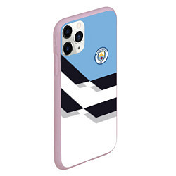 Чехол iPhone 11 Pro матовый Manchester City FC: White style, цвет: 3D-розовый — фото 2