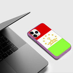 Чехол iPhone 11 Pro матовый Флаг Таджикистана, цвет: 3D-фиолетовый — фото 2