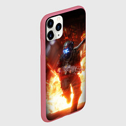 Чехол iPhone 11 Pro матовый Titanfall fighter runs, цвет: 3D-малиновый — фото 2