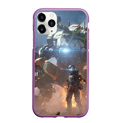 Чехол iPhone 11 Pro матовый Titanfall: Attack Robots, цвет: 3D-фиолетовый