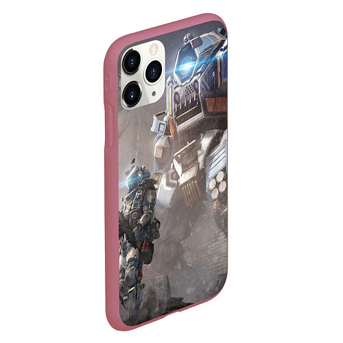 Чехол iPhone 11 Pro матовый Titanfall / 3D-Малиновый – фото 2