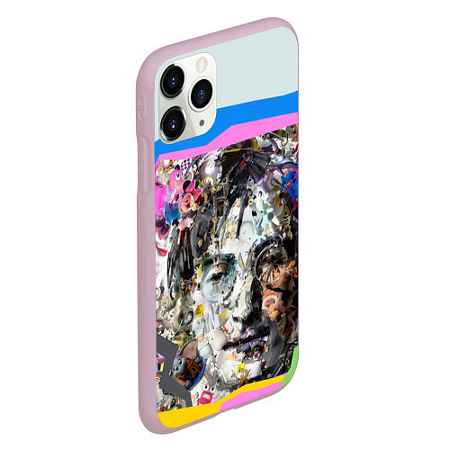 Чехол iPhone 11 Pro матовый John Lennon: Abstraction / 3D-Розовый – фото 2