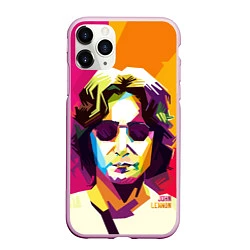 Чехол iPhone 11 Pro матовый Джон Леннон: фан-арт, цвет: 3D-розовый