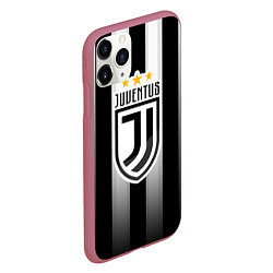 Чехол iPhone 11 Pro матовый Juventus FC: New logo, цвет: 3D-малиновый — фото 2