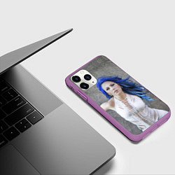Чехол iPhone 11 Pro матовый Arch Enemy: Alissa White-Gluz, цвет: 3D-фиолетовый — фото 2