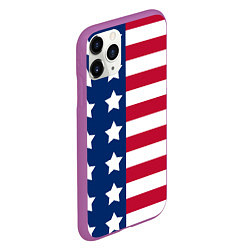 Чехол iPhone 11 Pro матовый USA Flag, цвет: 3D-фиолетовый — фото 2