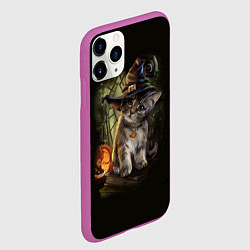 Чехол iPhone 11 Pro матовый Ведьмин котенок, цвет: 3D-фиолетовый — фото 2