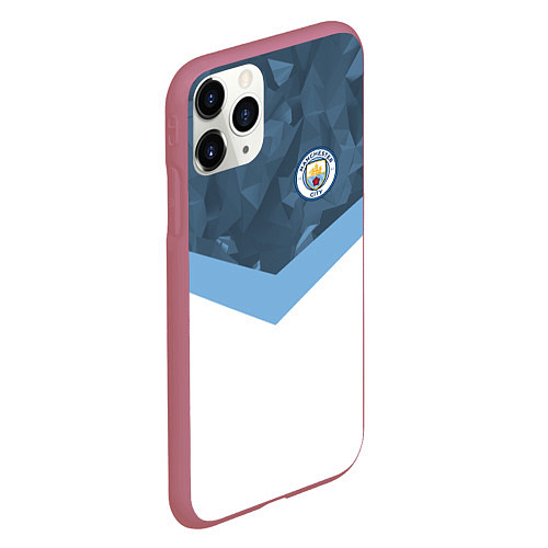 Чехол iPhone 11 Pro матовый Manchester City FC: Sport / 3D-Малиновый – фото 2